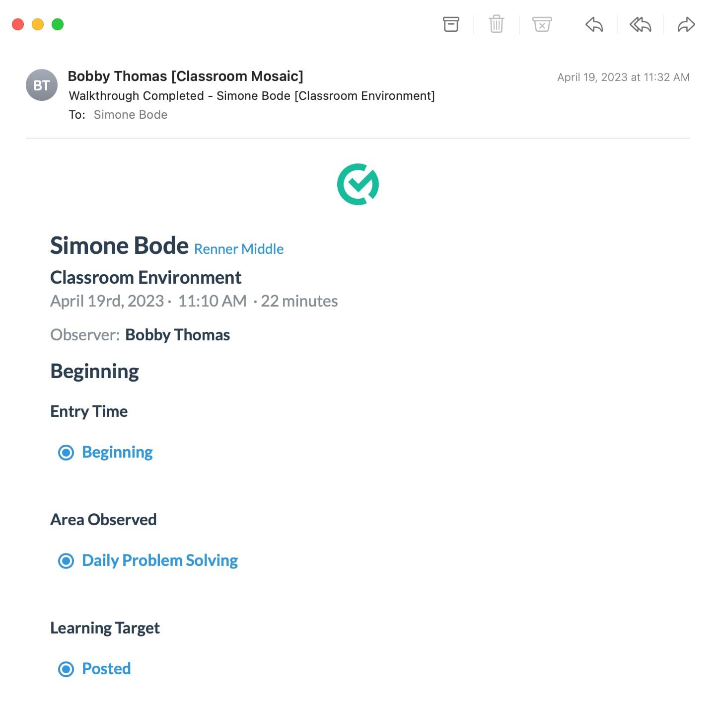 Email summary