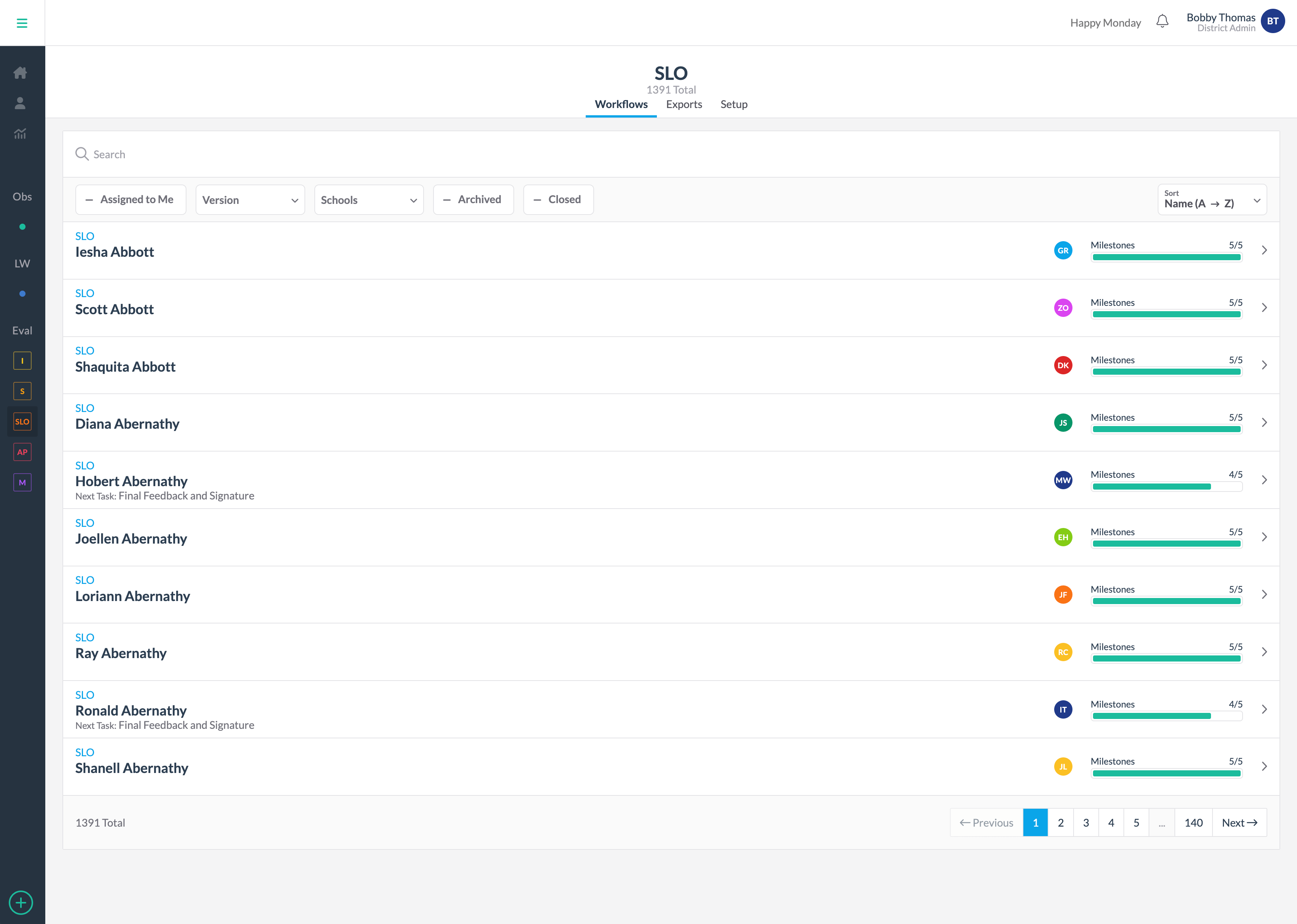 SLOs Page