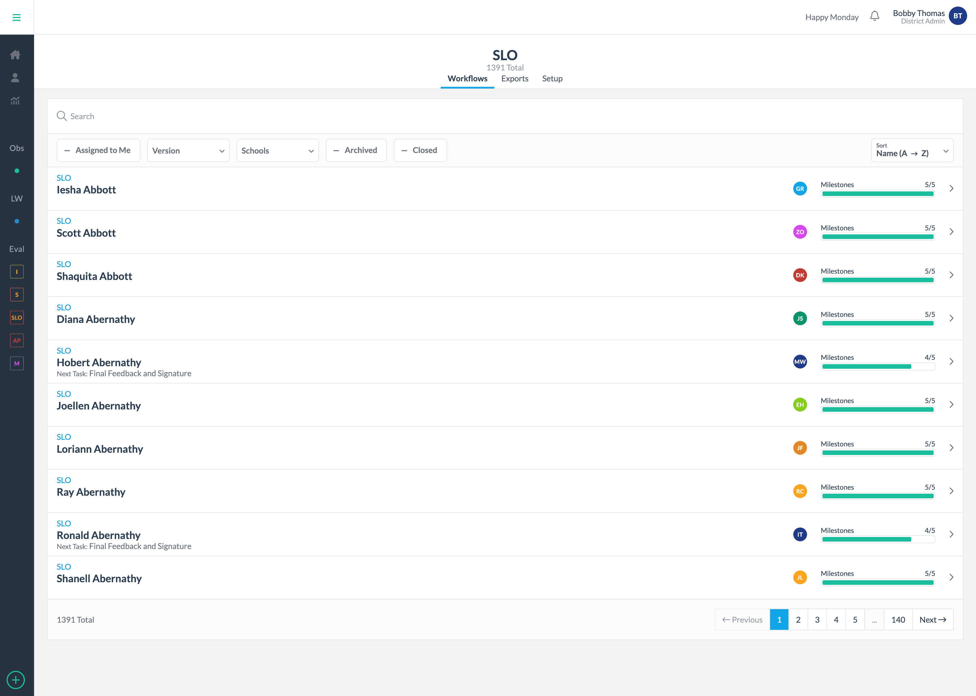 SLOs Page