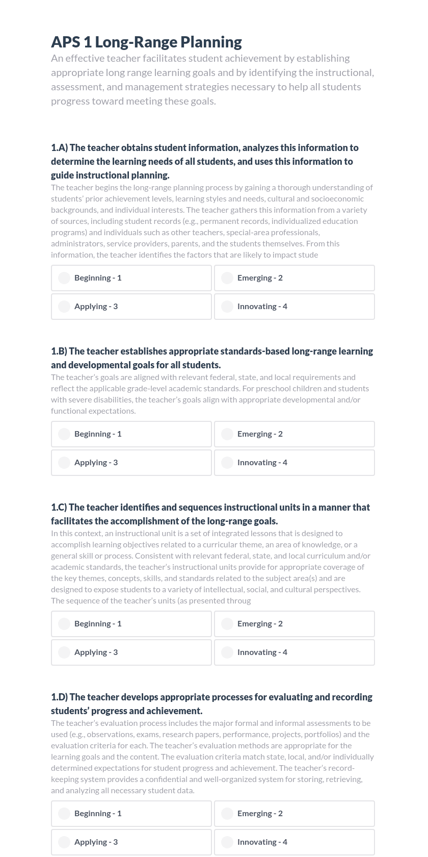 ADEPT Performance Standards Preview