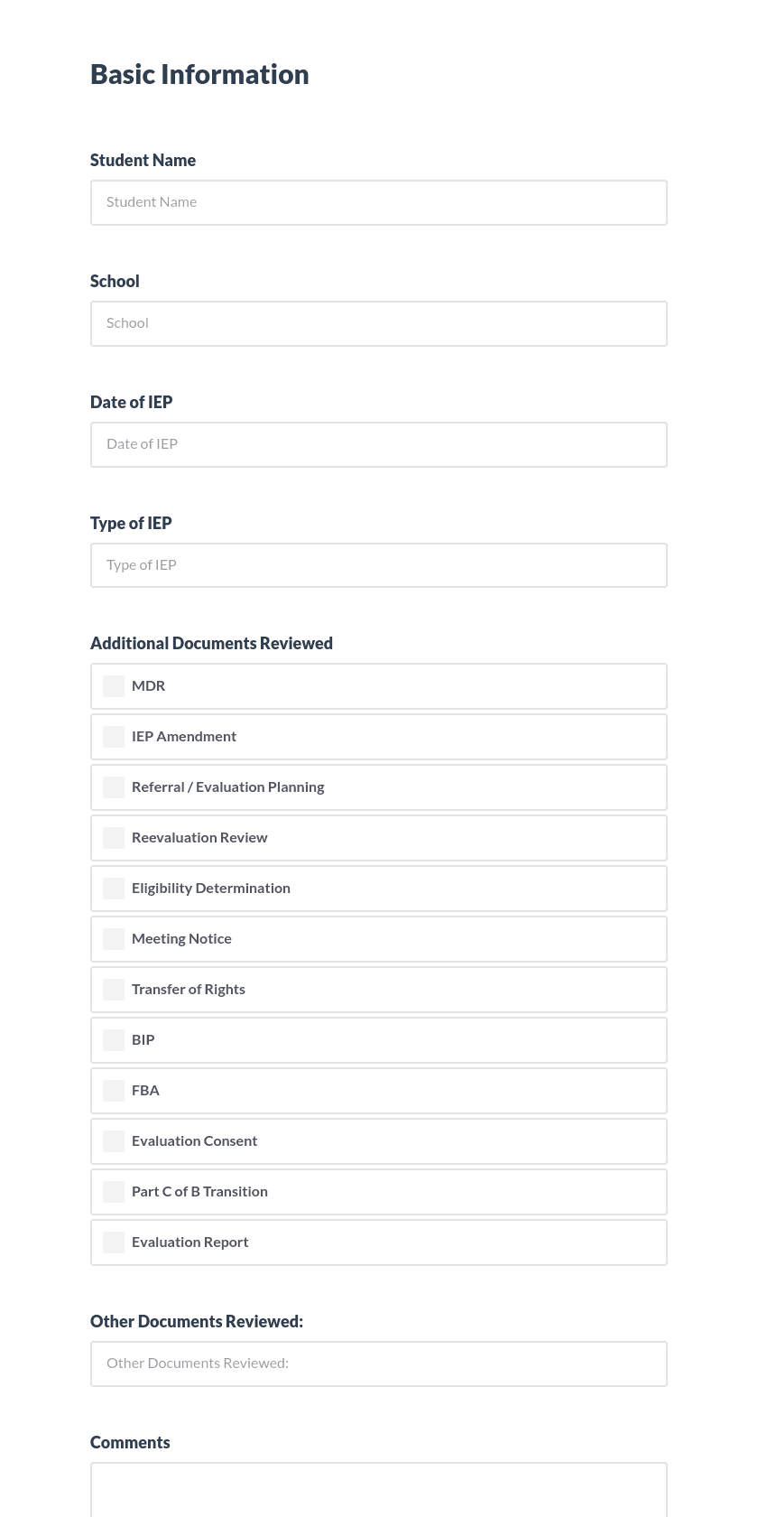 IEP Development Review Preview