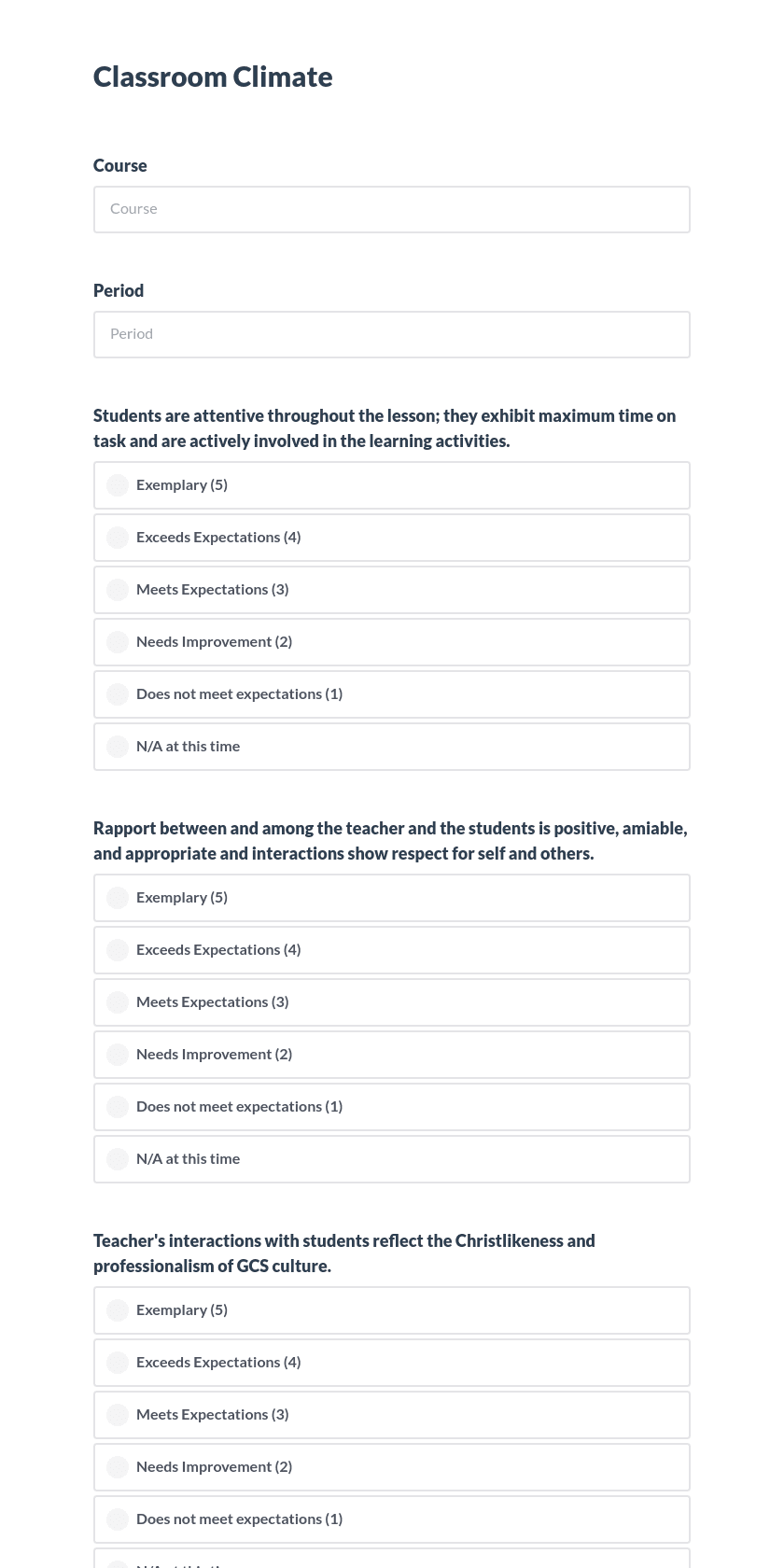 Classroom Climate Preview