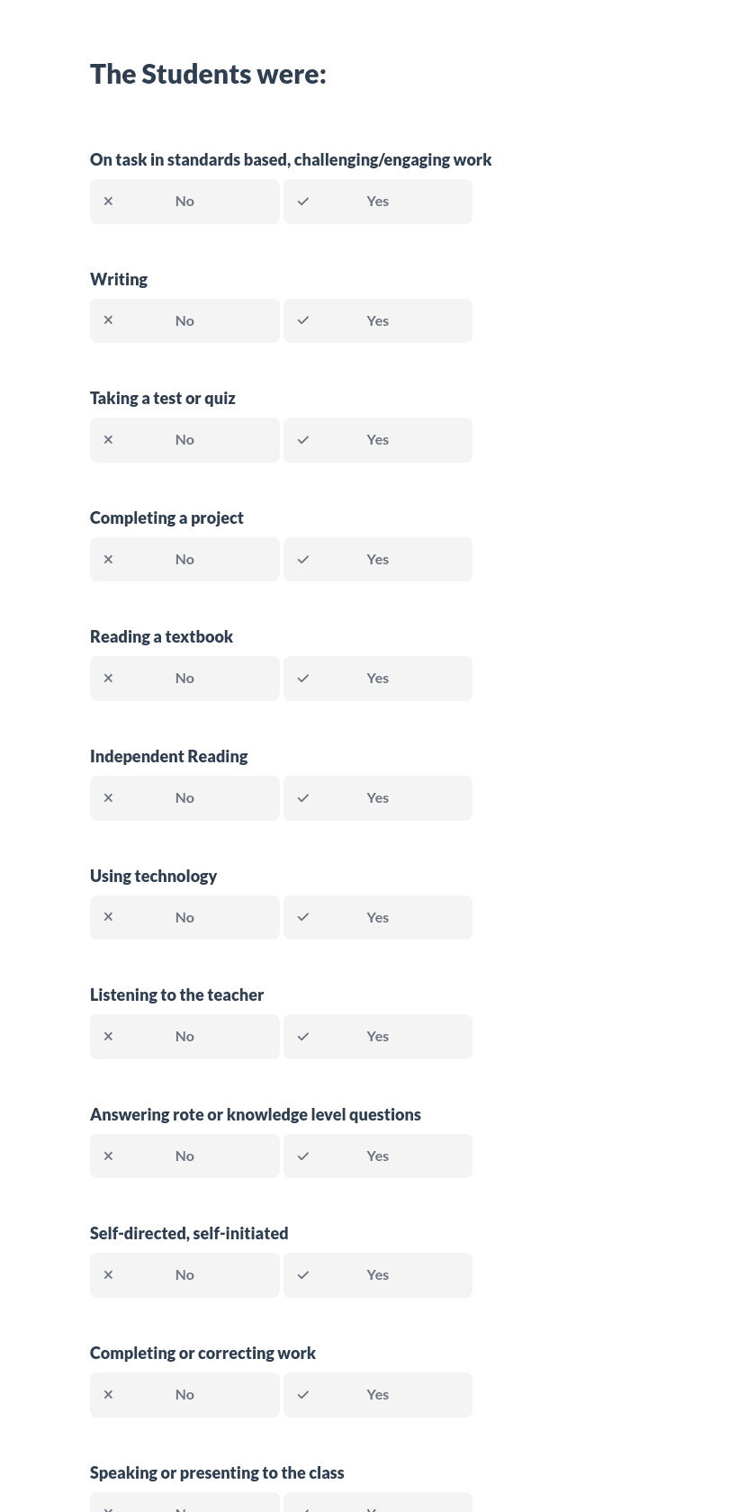 Walk-Through Observation Form Preview