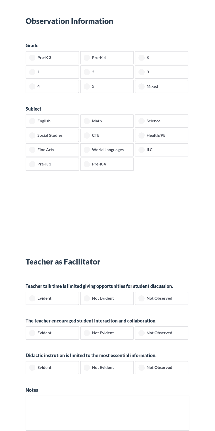 Paideia Classroom Observation Preview