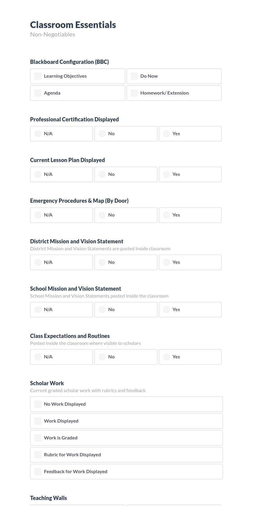 Classroom Essentials Checklist Preview