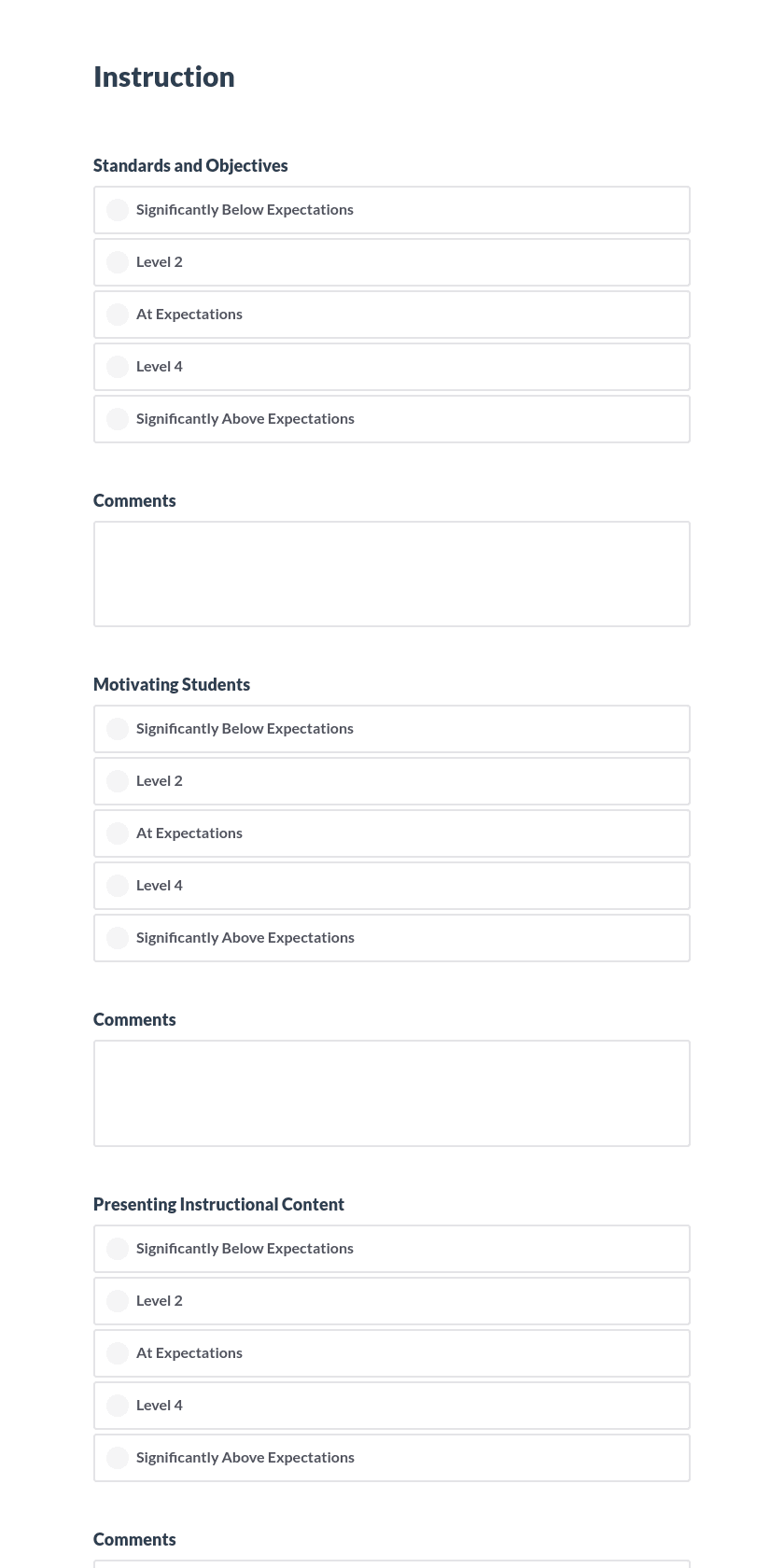 TEAM General Educator Rubric Preview