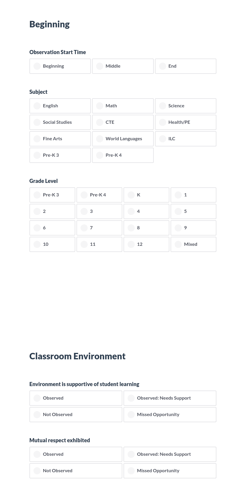 Classroom Observation Preview