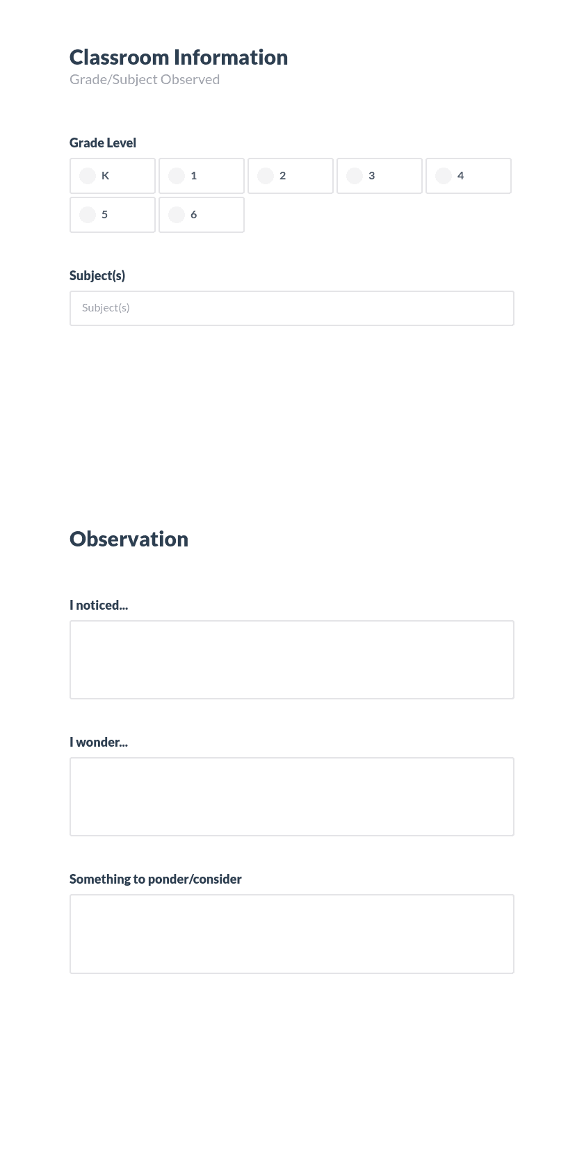 Mt. Holly Observation Form 2 Preview