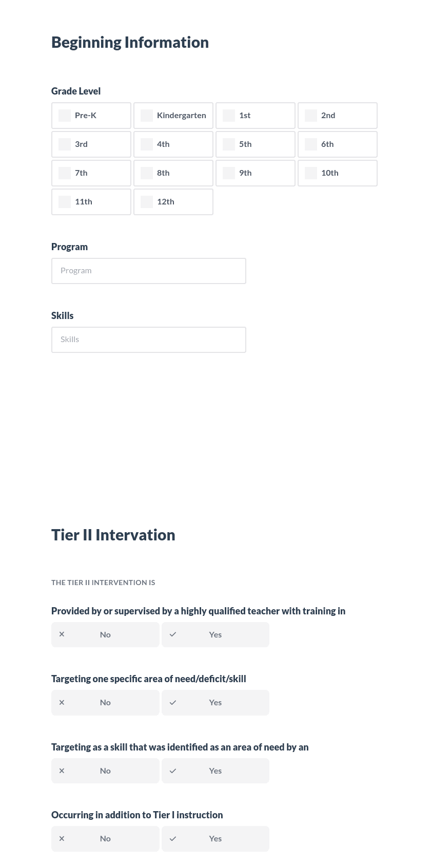 Tier II Observation Checklist Preview