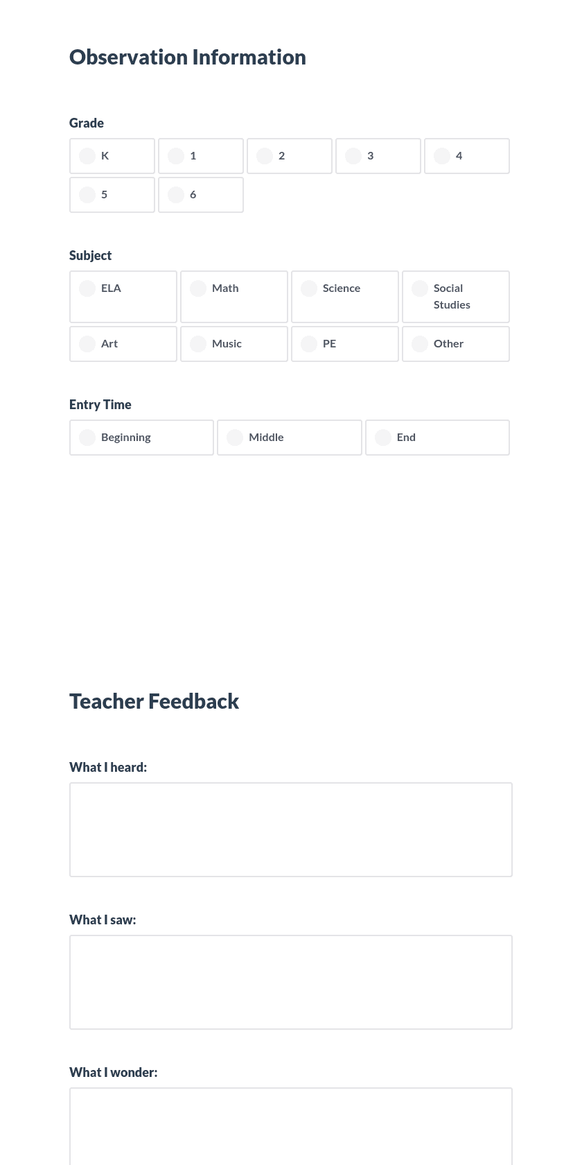 Teacher Feedback Preview