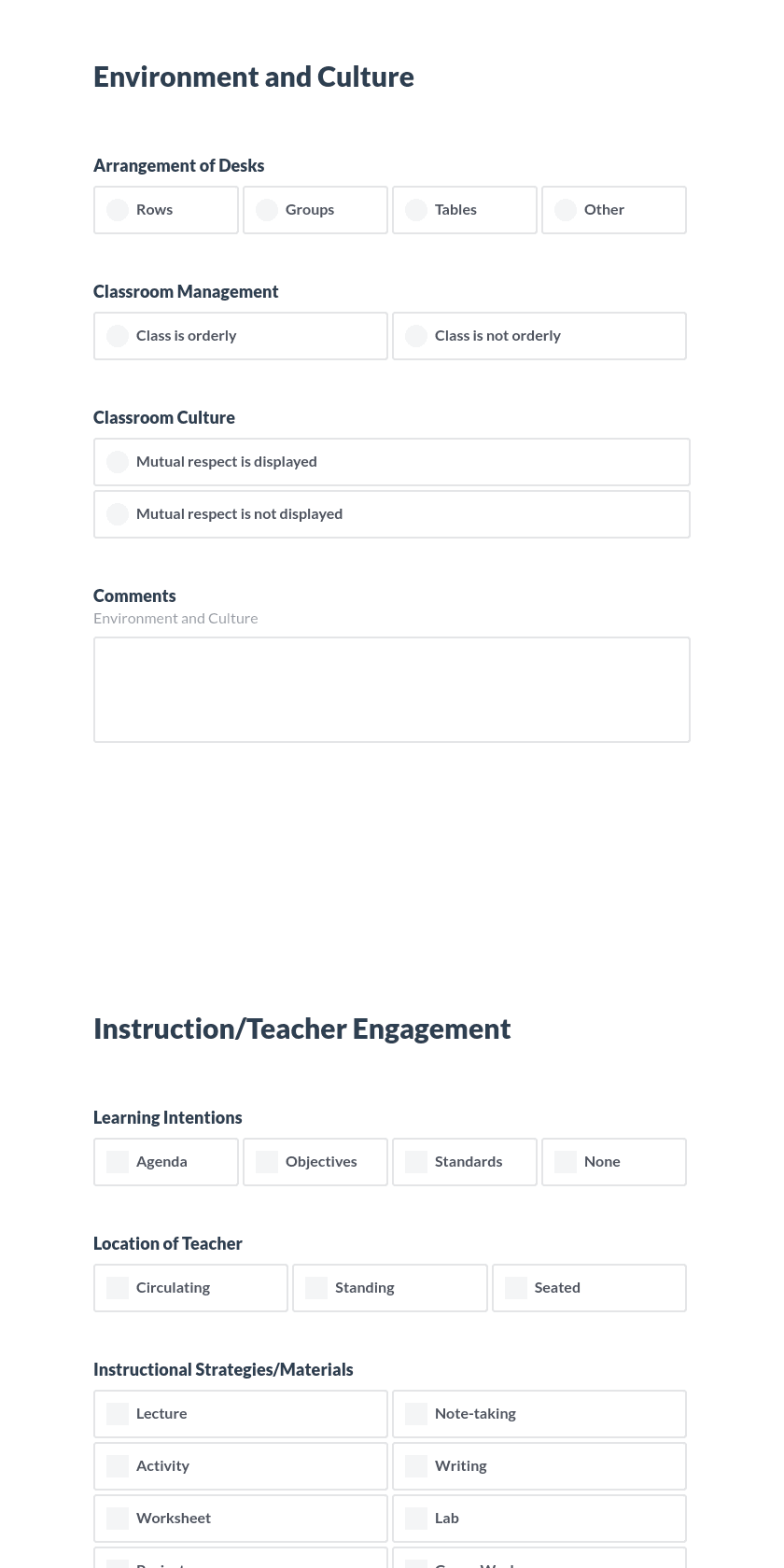 Classroom Walkthrough Preview