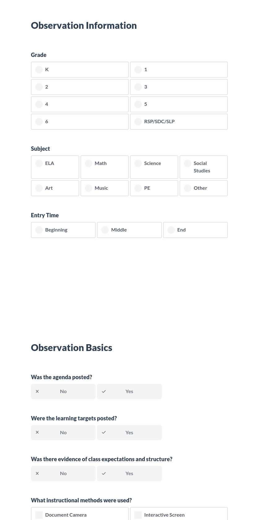 Administrative Walkthrough Observation Preview