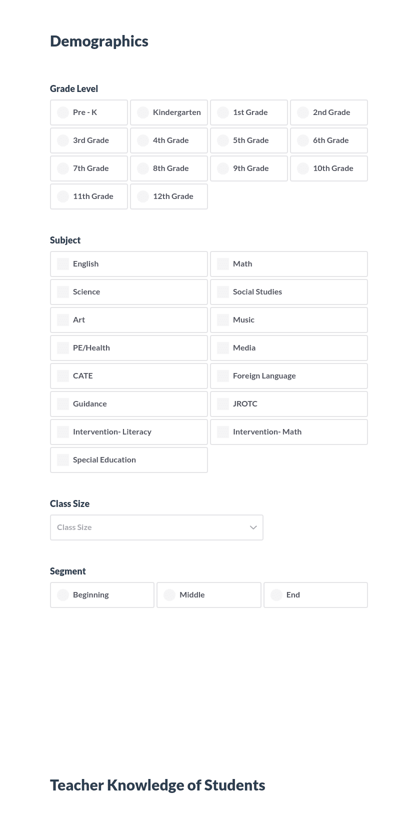 Teacher Knowledge of Students Preview