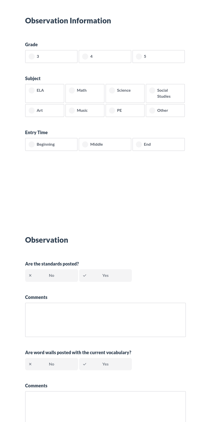 Observation Checklist Preview