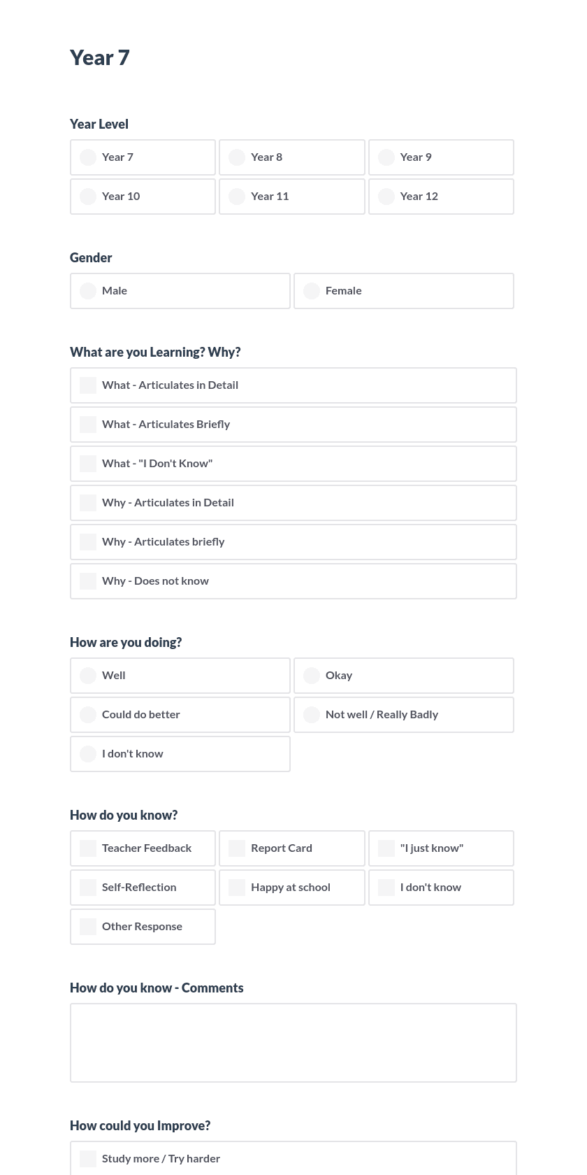 Student Learning Preview