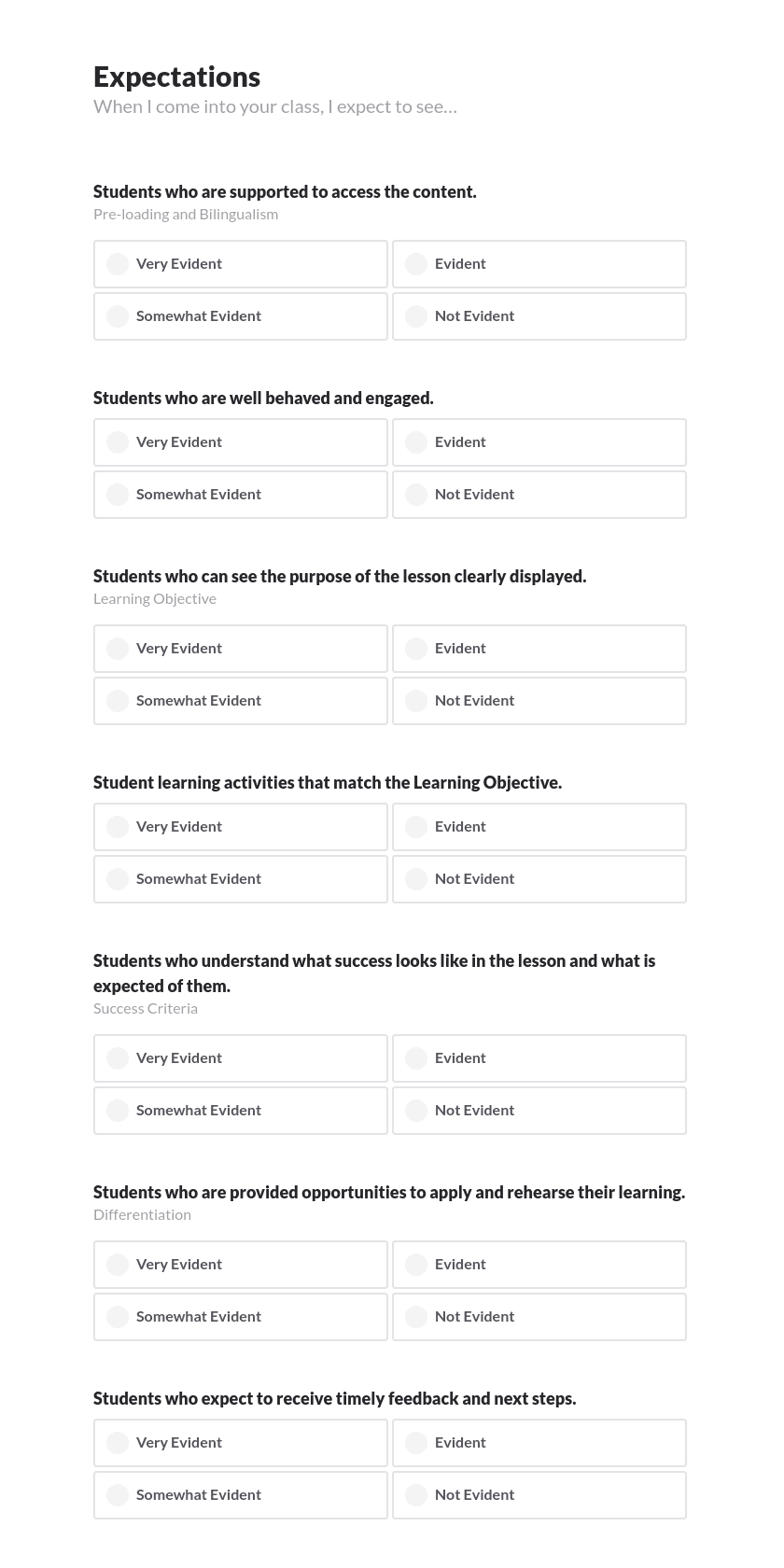 QA Classroom Expectations Preview