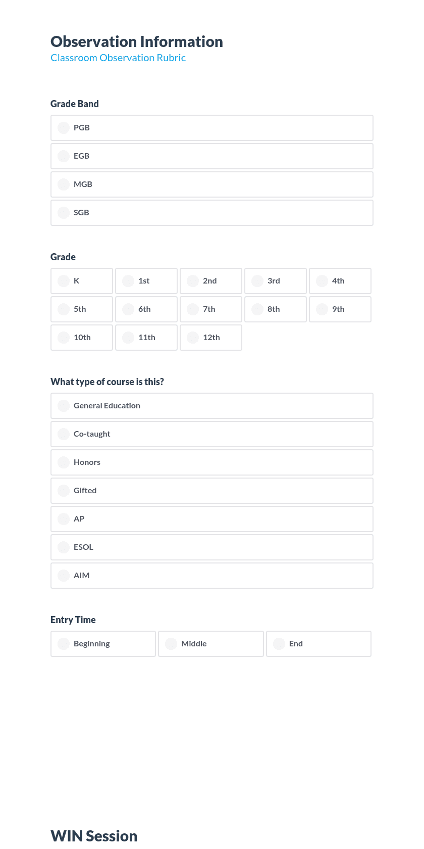 Classroom Observation Feedback Preview