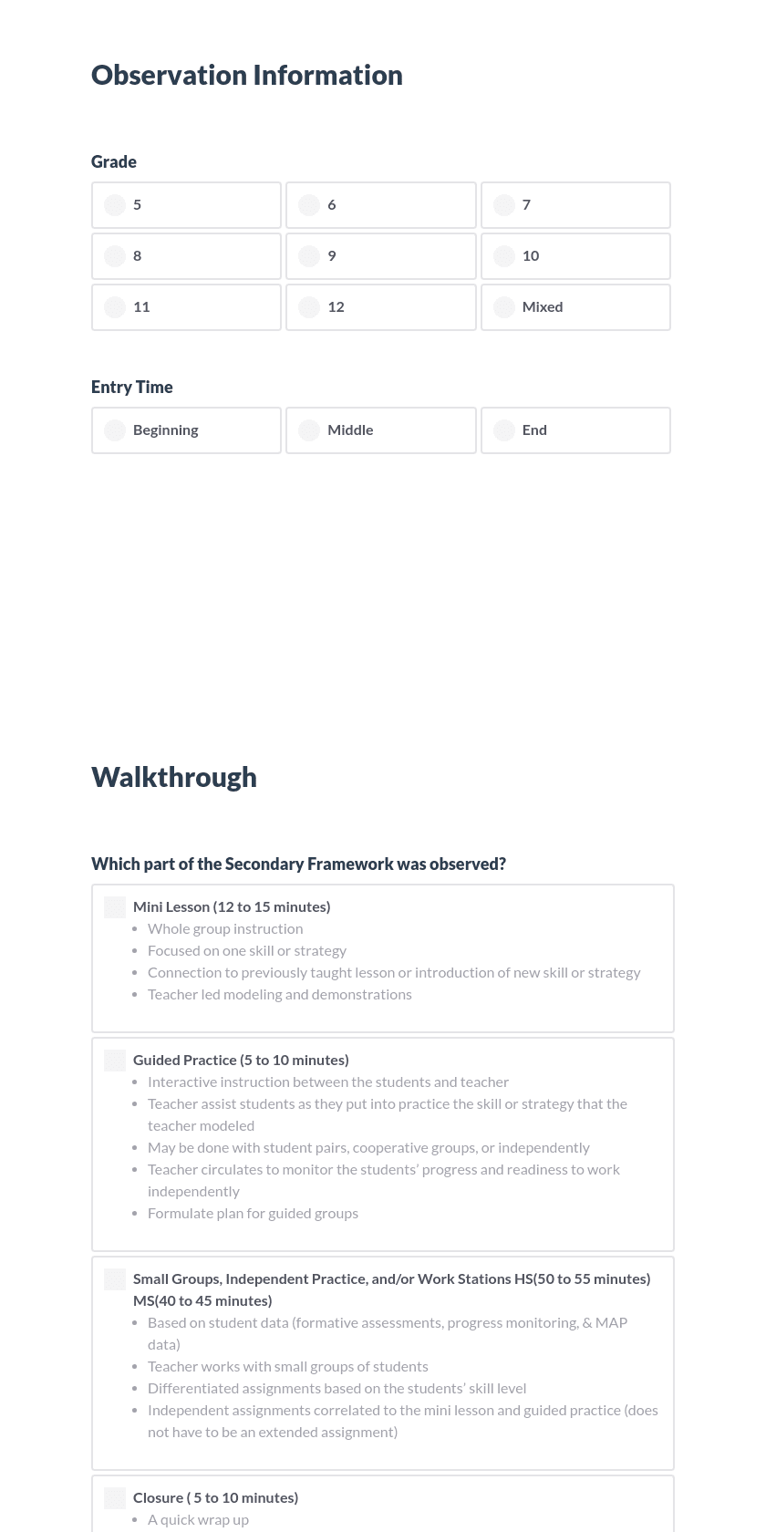 Secondary Math Walkthrough Preview