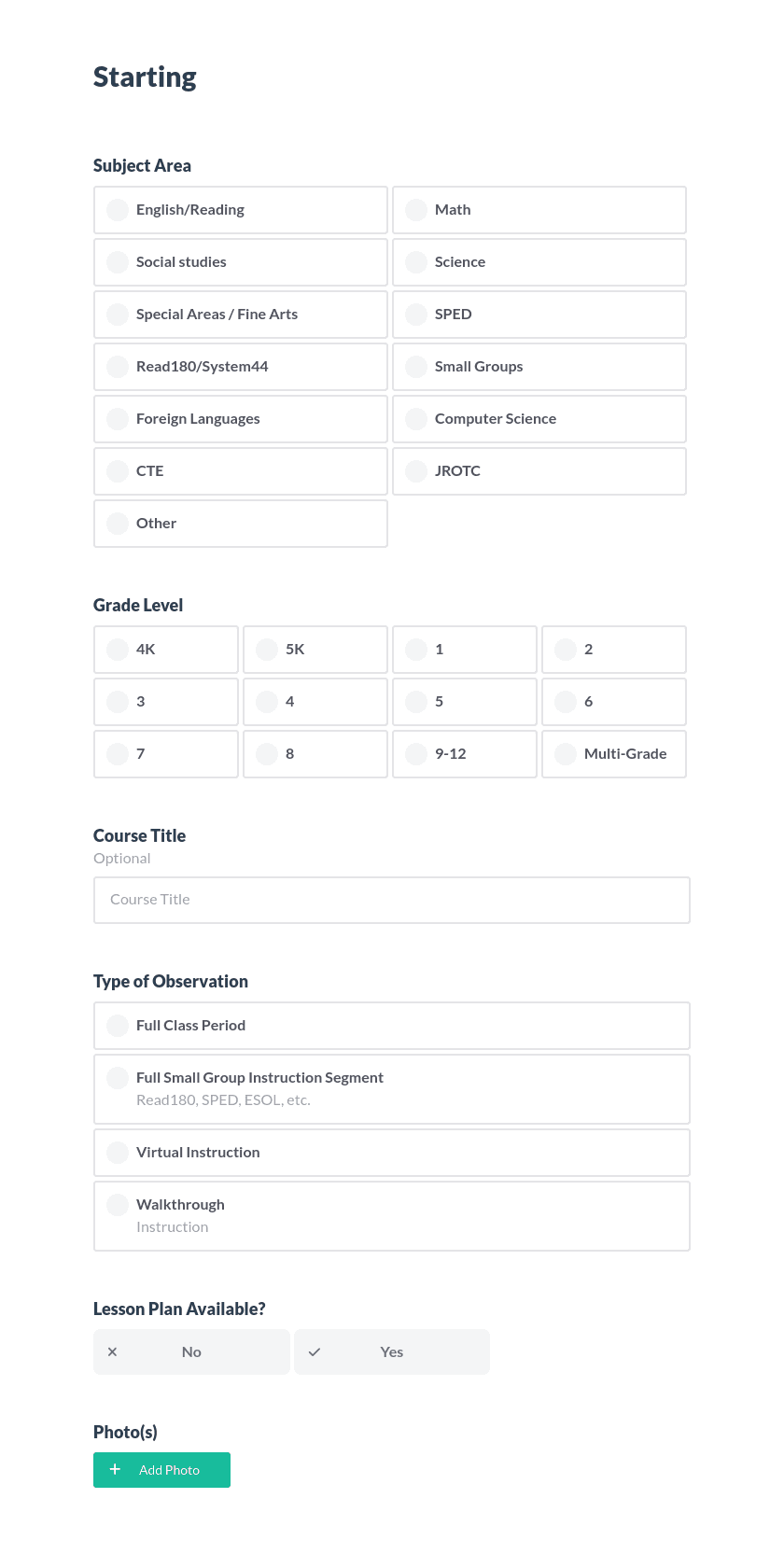 Instructional Framework Feedback Preview