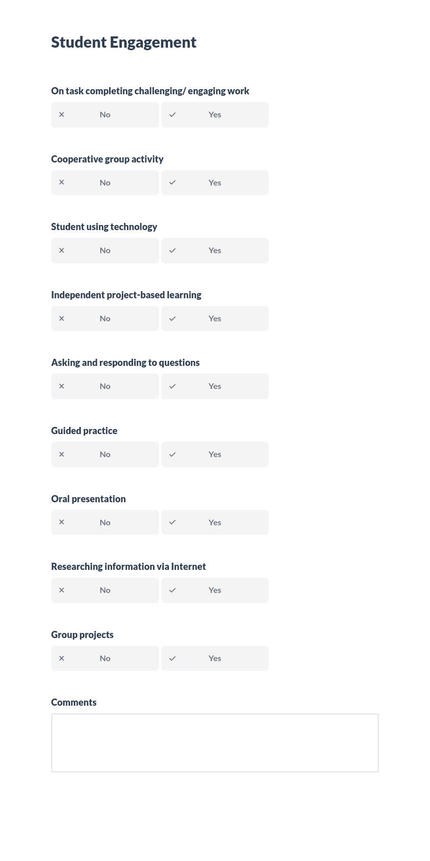 Classroom Observation Instrument Preview