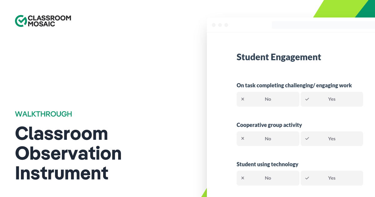 Classroom Observation Instrument | Teacher Observation Form