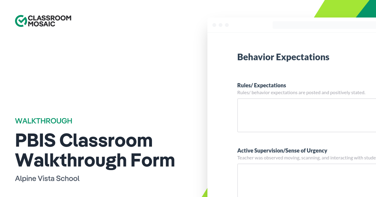 PBIS Classroom Walkthrough Form - Opengraph Image