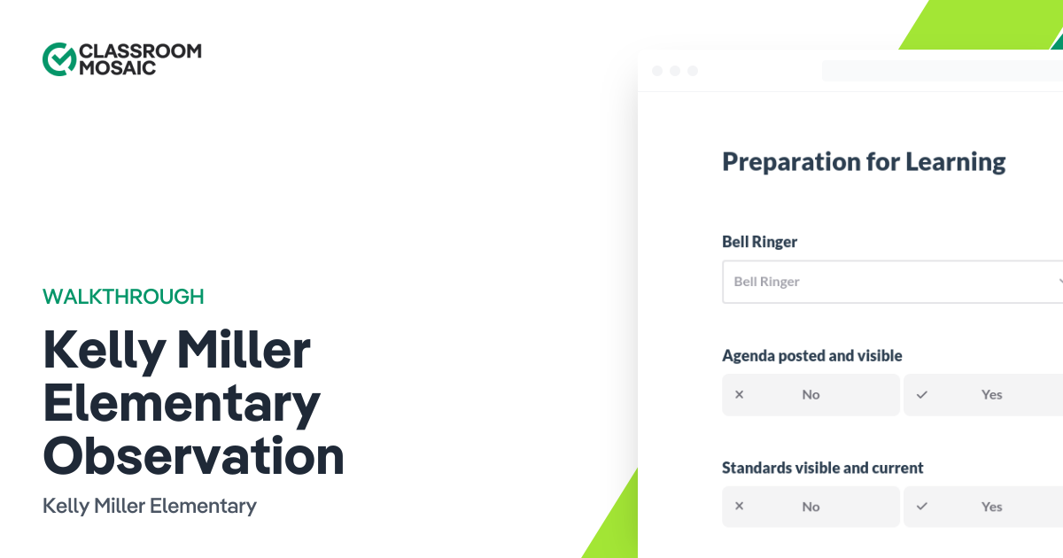 Kelly Miller Elementary Observation | Teacher Observation Form