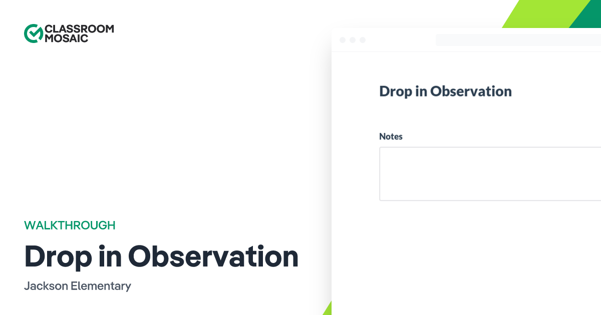 Drop in Observation Teacher Observation Form