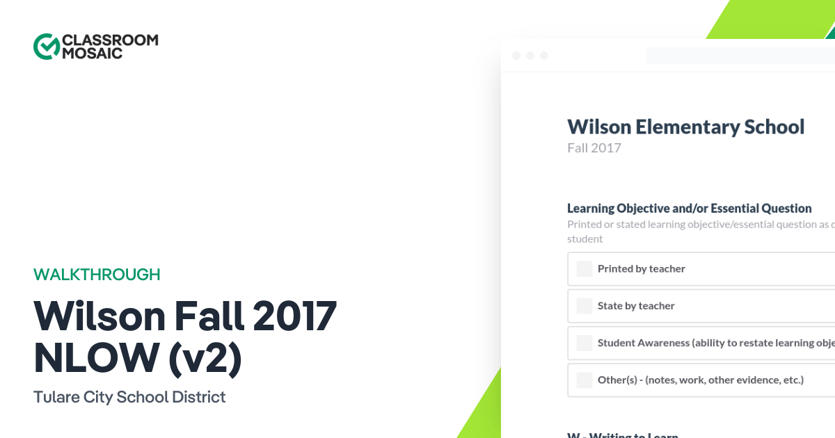 Wilson Fall 2017 NLOW (v2) | Teacher Observation Form