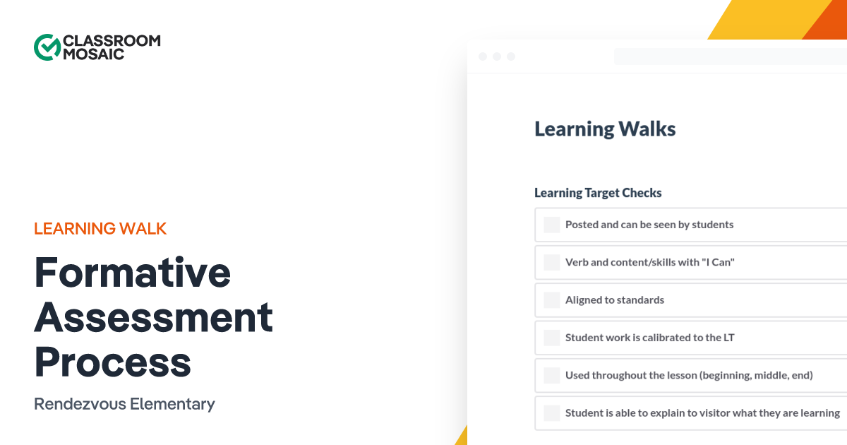 Formative Assessment Process | Teacher Observation Form